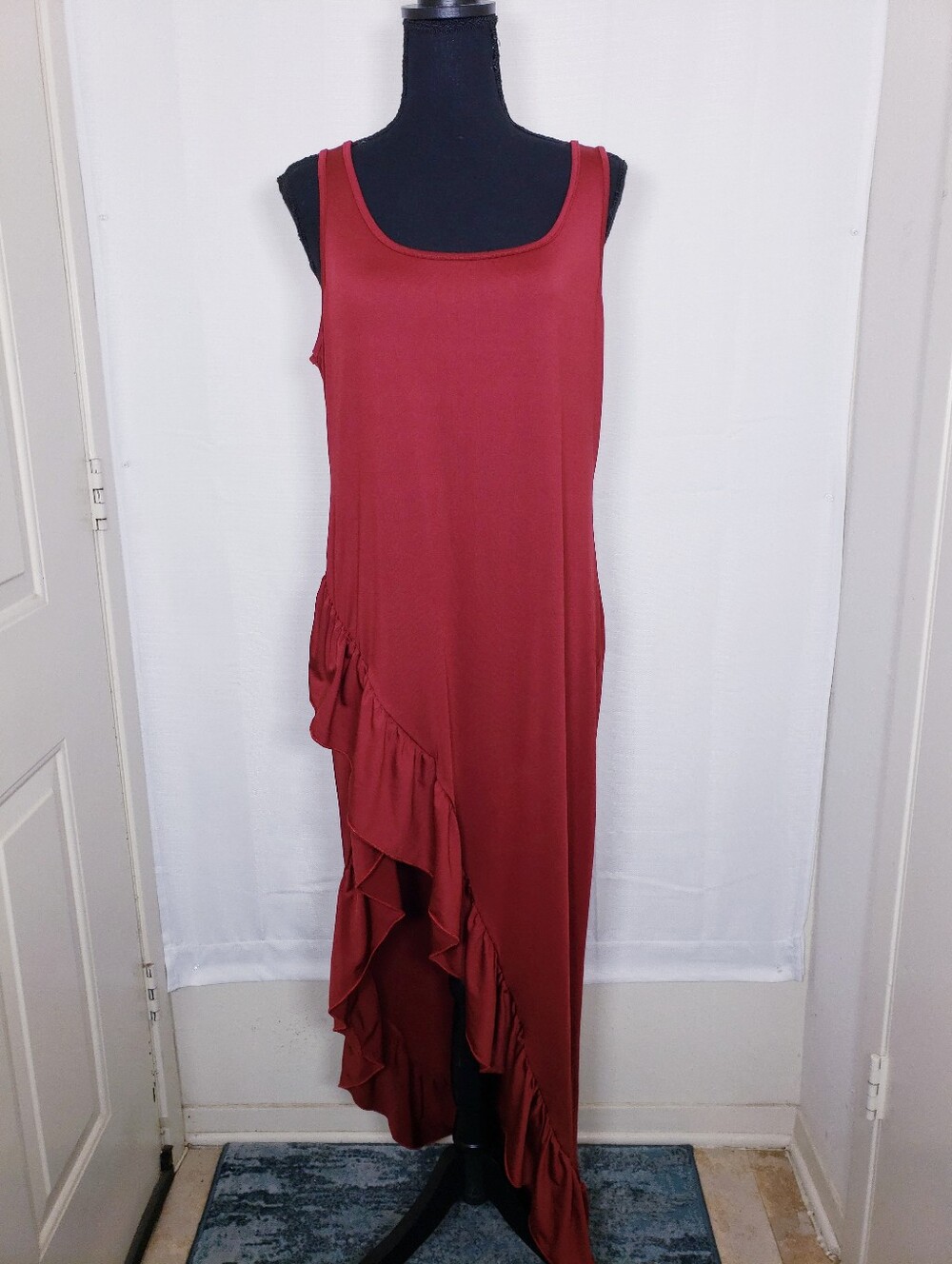 Shein Curve Burgundy Dress